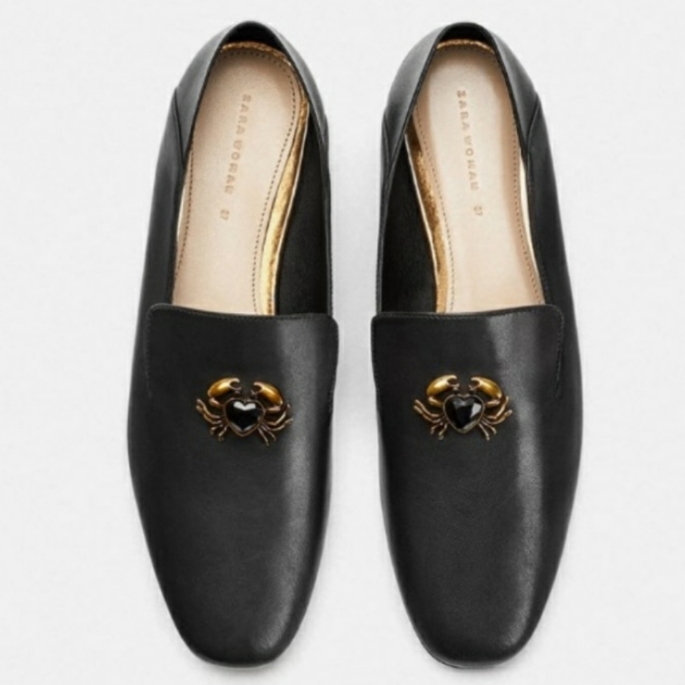Zara leather loafers